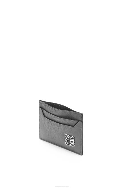Asphalt Grey Anagram plain cardholder in pebble grain calfskin Loewe 84PR1372 Women