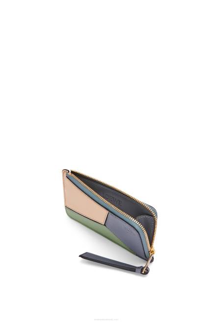 Asphalt Grey/Nude Puzzle coin cardholder in classic calfskin Loewe 84PR1409 Women