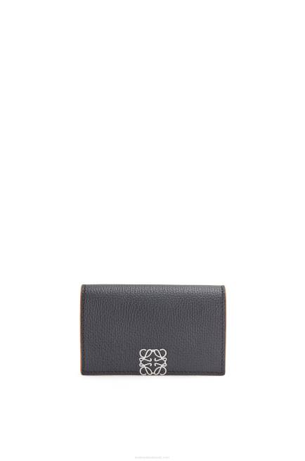 Black Anagram business cardholder in pebble grain calfskin Loewe 84PR1352 Women