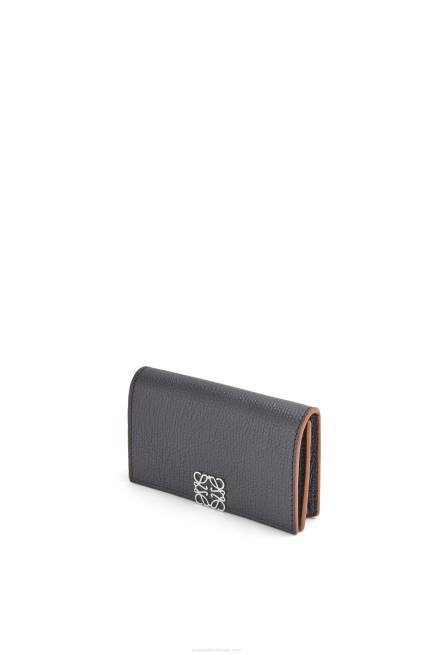 Black Anagram business cardholder in pebble grain calfskin Loewe 84PR1352 Women
