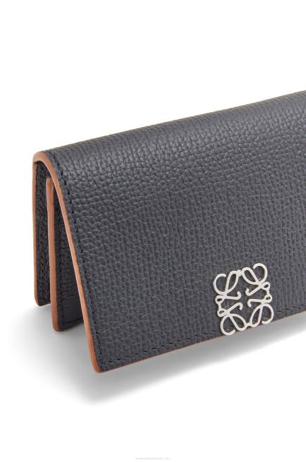 Black Anagram business cardholder in pebble grain calfskin Loewe 84PR1352 Women