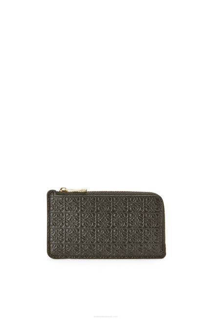 Black Repeat coin cardholder in embossed silk calfskin Loewe 84PR1346 Women