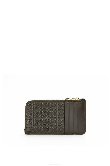 Black Repeat coin cardholder in embossed silk calfskin Loewe 84PR1346 Women