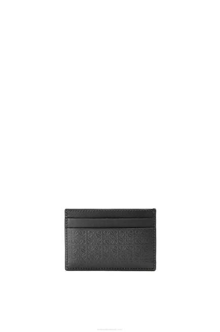 Black Repeat plain cardholder in embossed silk calfskin Loewe 84PR1360 Women