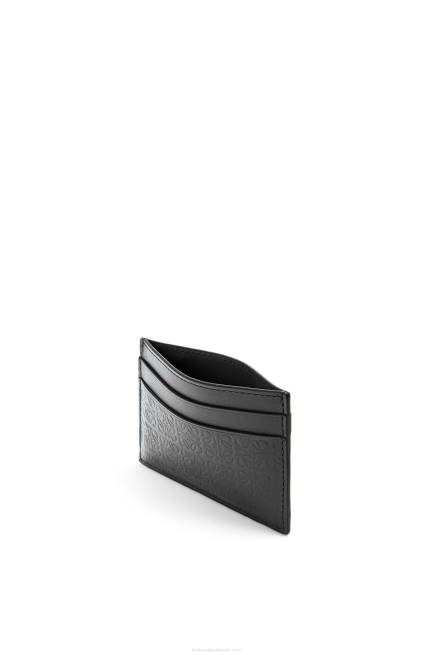Black Repeat plain cardholder in embossed silk calfskin Loewe 84PR1360 Women