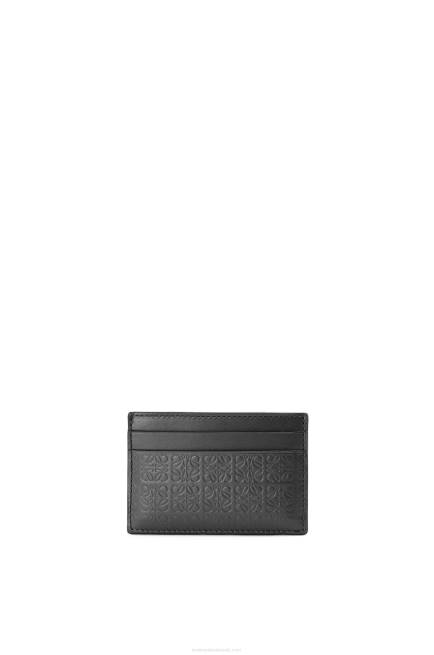 Black Repeat plain cardholder in embossed silk calfskin Loewe 84PR1360 Women