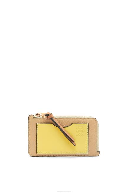 Butter/Pale Lemon Coin cardholder in soft grained calfskin Loewe 84PR1343 Women
