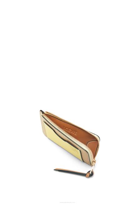 Butter/Pale Lemon Coin cardholder in soft grained calfskin Loewe 84PR1343 Women
