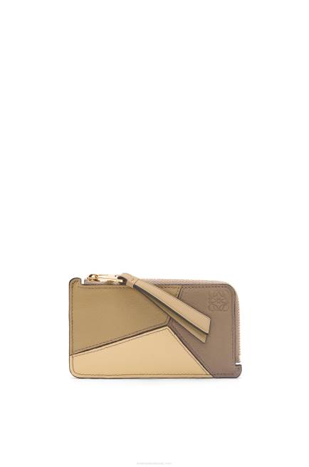 Clay Green/Butter Puzzle coin cardholder in classic calfskin Loewe 84PR1369 Women