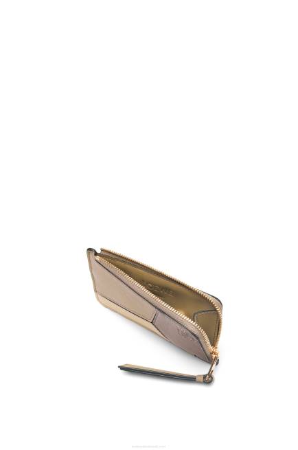 Clay Green/Butter Puzzle coin cardholder in classic calfskin Loewe 84PR1369 Women