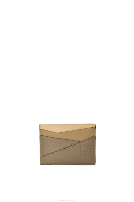 Clay Green/Butter Puzzle plain cardholder in classic calfskin Loewe 84PR1362 Women