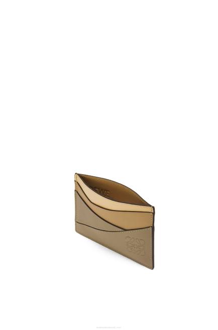 Clay Green/Butter Puzzle plain cardholder in classic calfskin Loewe 84PR1362 Women