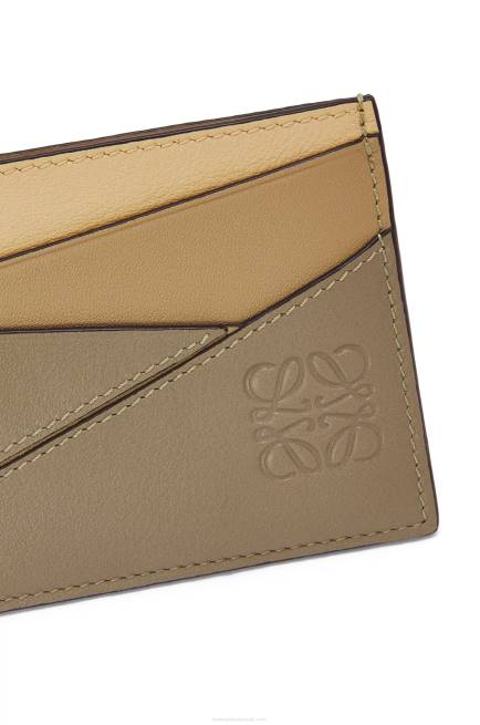Clay Green/Butter Puzzle plain cardholder in classic calfskin Loewe 84PR1362 Women