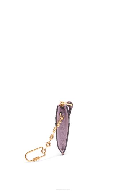 Dirty Mauve/Tan Square cardholder in soft grained calfskin with chain Loewe 84PR1365 Women