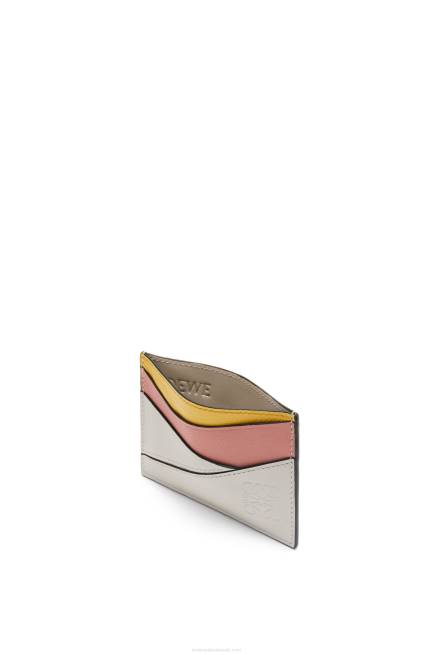 Ghost/Peach Bloom Puzzle plain cardholder in classic calfskin Loewe 84PR1364 Women
