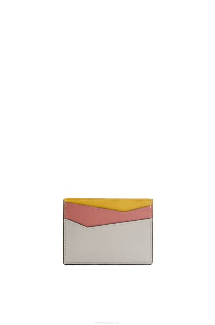 Ghost/Peach Bloom Puzzle plain cardholder in classic calfskin Loewe 84PR1364 Women