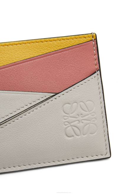 Ghost/Peach Bloom Puzzle plain cardholder in classic calfskin Loewe 84PR1364 Women