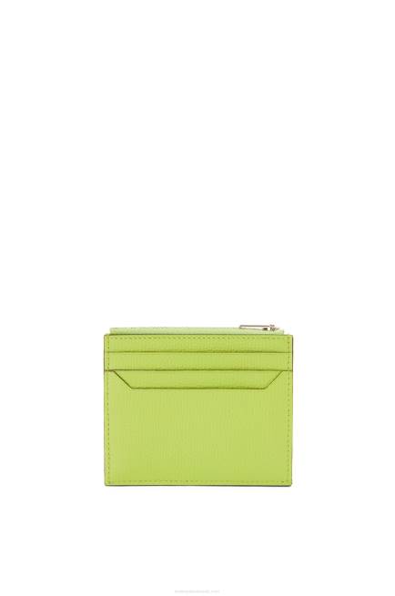 Green Bean Anagram square zip cardholder in pebble grain calfskin Loewe 84PR1410 Women