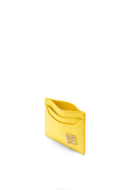 Lemon Anagram plain cardholder in pebble grain calfskin Loewe 84PR1402 Women