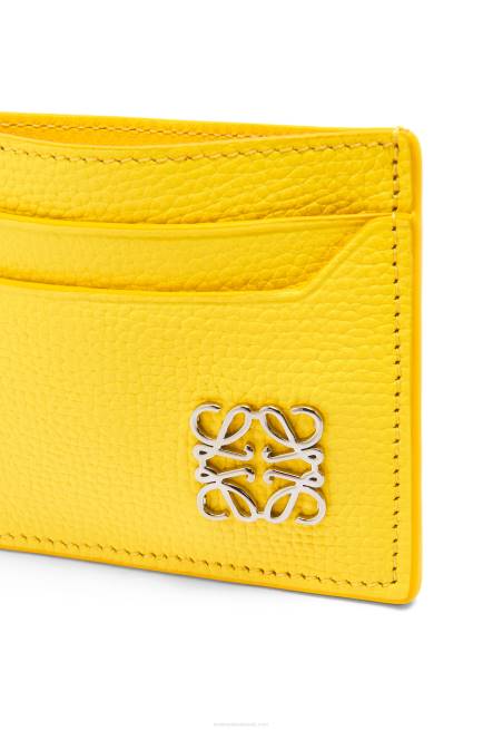 Lemon Anagram plain cardholder in pebble grain calfskin Loewe 84PR1402 Women