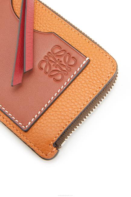 Light Caramel/Pecan Coin cardholder in soft grained calfskin Loewe 84PR1340 Women