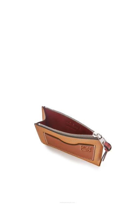 Light Caramel/Pecan Large coin cardholder in soft grained calfskin Loewe 84PR1385 Women