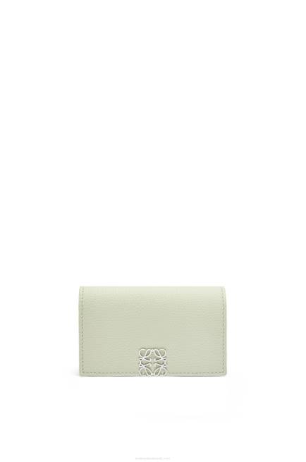 Light Celadon Anagram business cardholder in pebble grain calfskin Loewe 84PR1350 Women