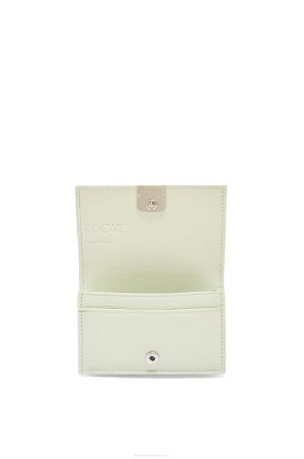Light Celadon Anagram business cardholder in pebble grain calfskin Loewe 84PR1350 Women