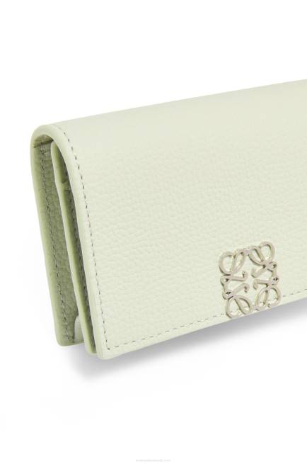 Light Celadon Anagram business cardholder in pebble grain calfskin Loewe 84PR1350 Women