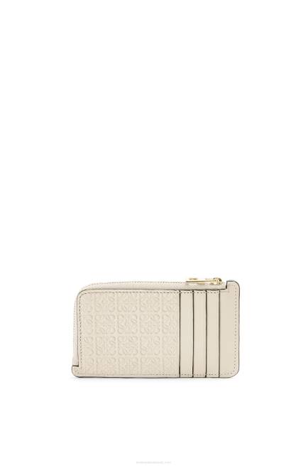Light Oat Repeat coin cardholder in embossed silk calfskin Loewe 84PR1345 Women