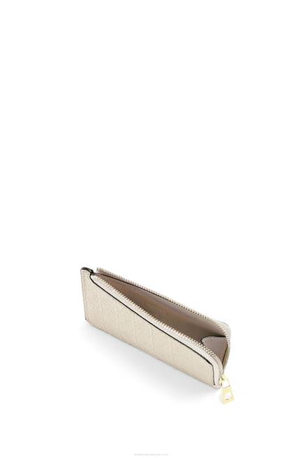 Light Oat Repeat coin cardholder in embossed silk calfskin Loewe 84PR1345 Women