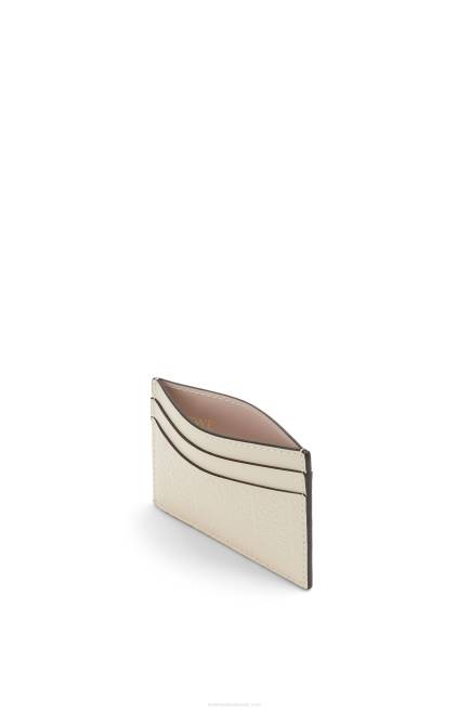 Light Oat Repeat plain cardholder in embossed silk calfskin Loewe 84PR1359 Women