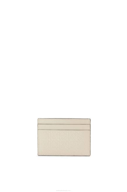 Light Oat Repeat plain cardholder in embossed silk calfskin Loewe 84PR1359 Women