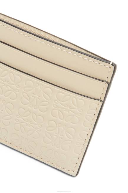 Light Oat Repeat plain cardholder in embossed silk calfskin Loewe 84PR1359 Women