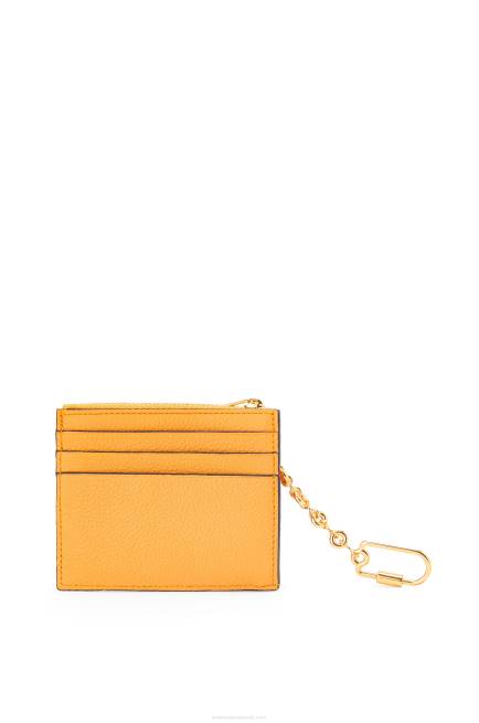 Mandarin/Coral Reef Square cardholder in soft grained calfskin with chain Loewe 84PR1380 Women