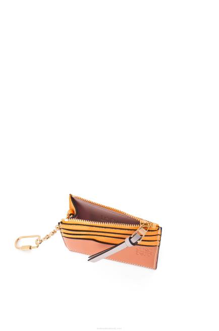 Mandarin/Coral Reef Square cardholder in soft grained calfskin with chain Loewe 84PR1380 Women
