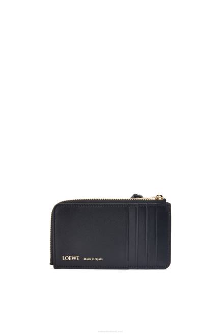 Navy/Black Coin cardholder in jacquard and calfskin Loewe 84PR1390 Women