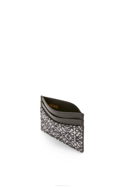 Navy/Black Plain cardholder in jacquard and calfskin Loewe 84PR1419 Women