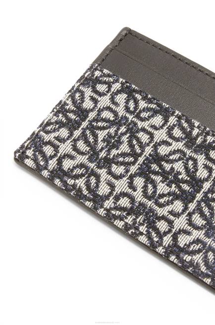 Navy/Black Plain cardholder in jacquard and calfskin Loewe 84PR1419 Women