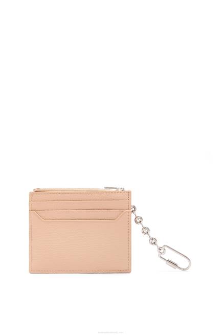 Nude Anagram square cardholder in pebble grain calfskin with chain Loewe 84PR1368 Women