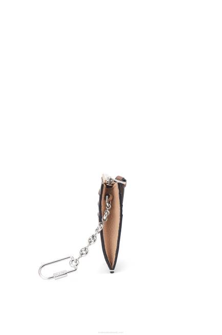 Nude/Citronelle Square cardholder in soft grained calfskin with chain Loewe 84PR1381 Women