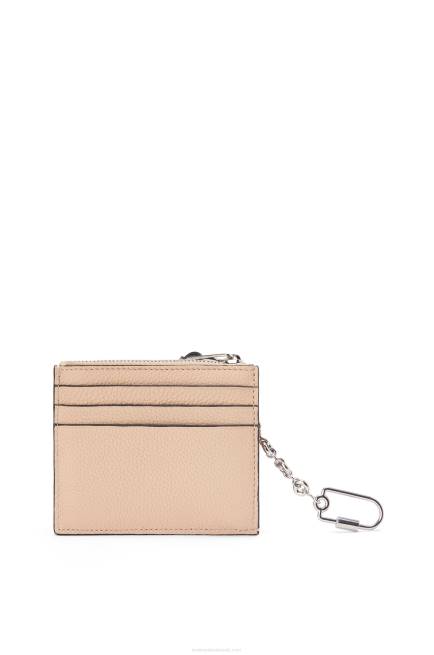 Nude/Citronelle Square cardholder in soft grained calfskin with chain Loewe 84PR1381 Women