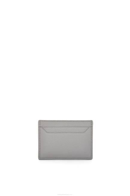 Pearl Grey Anagram plain cardholder in pebble grain calfskin Loewe 84PR1322 Women