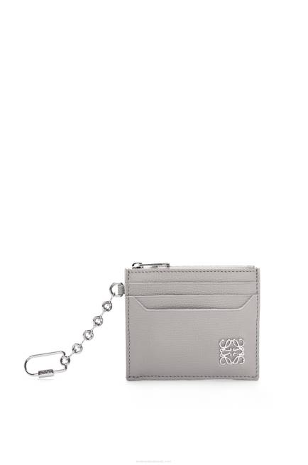 Pearl Grey Anagram square key cardholder in pebble grain calfskin Loewe 84PR1321 Women