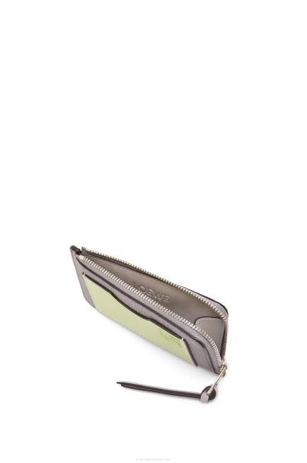 Pearl Grey/Light Pale Green Coin cardholder in soft grained calfskin Loewe 84PR1336 Women