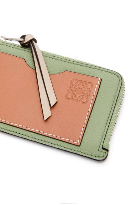 Rosemary/Tan Coin cardholder in soft grained calfskin Loewe 84PR1338 Women