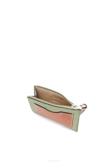 Rosemary/Tan Large coin cardholder in soft grained calfskin Loewe 84PR1354 Women