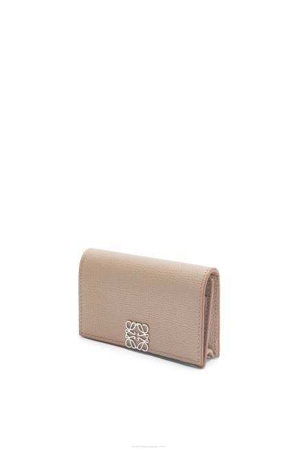 Sand Anagram business cardholder in pebble grain calfskin Loewe 84PR1351 Women