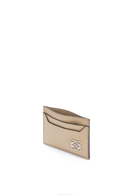 Sand Anagram plain cardholder in pebble grain calfskin Loewe 84PR1357 Women