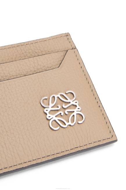 Sand Anagram plain cardholder in pebble grain calfskin Loewe 84PR1357 Women
